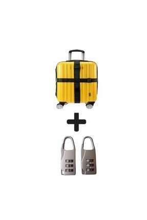Valiz Bavul Emniyet Kemeri + 2 Adet Valiz Kilidi 0008-3