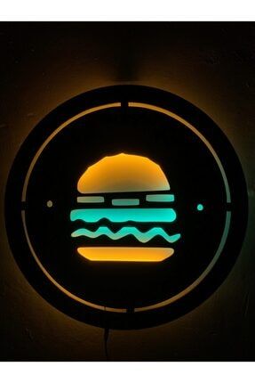 Işıklı Duvar Dekoru Hamburger / Işıklı Tablo 99954