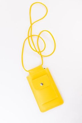 Kadın Sarı Iphone 11 Korumalı Ve Kart Bölmeli Omuz Askılı Telefon Çantası Kılıfı IPHN11KLF