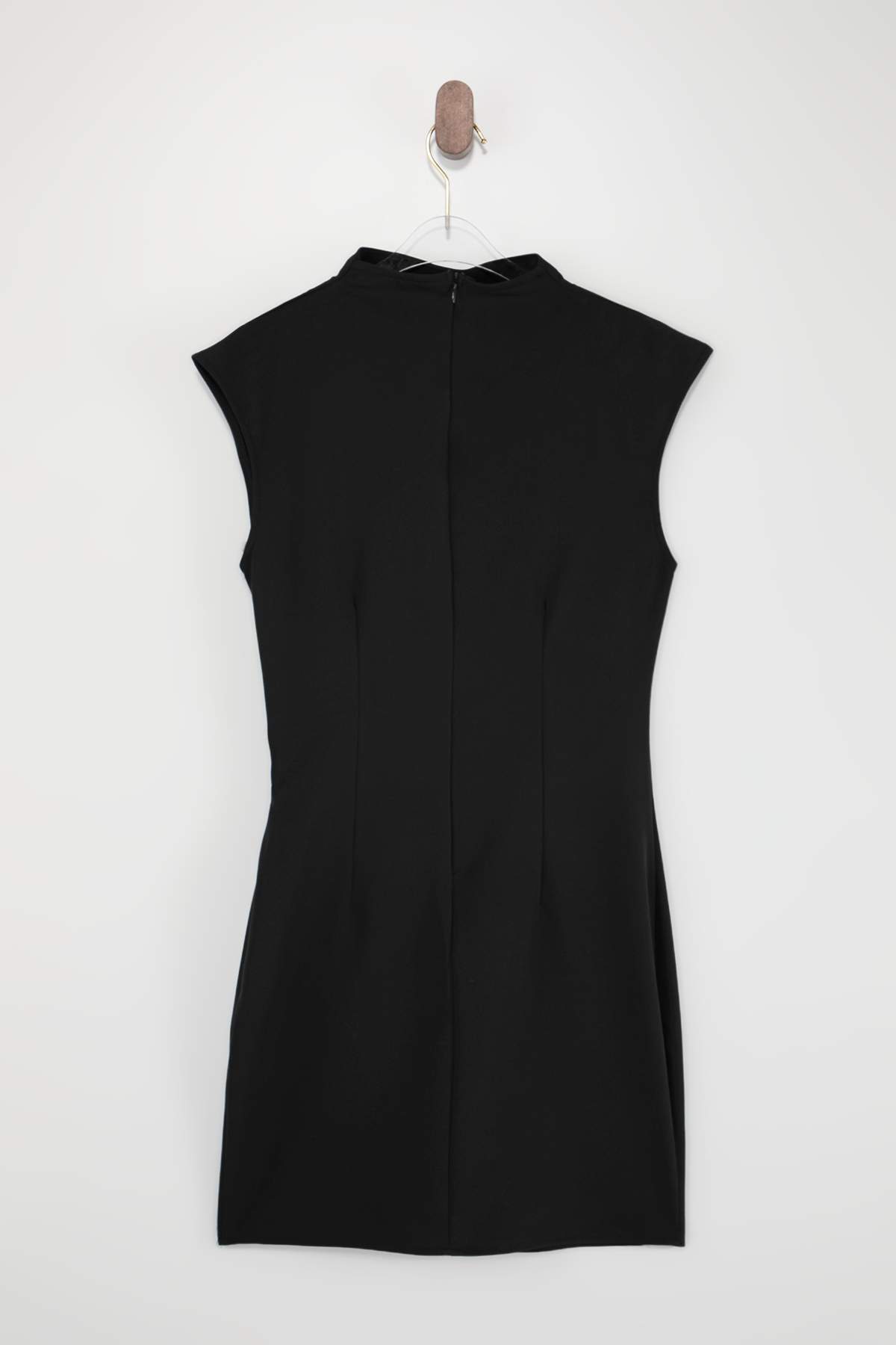 Trendyolmilla  Wardrope Essentials Siyah Dik Yaka Kısa / Mini Esnek Dokuma Elbise TWOSS26EL00306 - Görsel 10