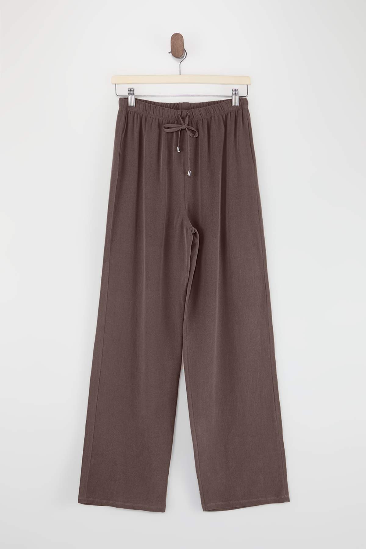 Trendyolmilla  Kahverengi Geniş Paça Tencel Pantolon TDRSS26PL00008 - Görsel 7