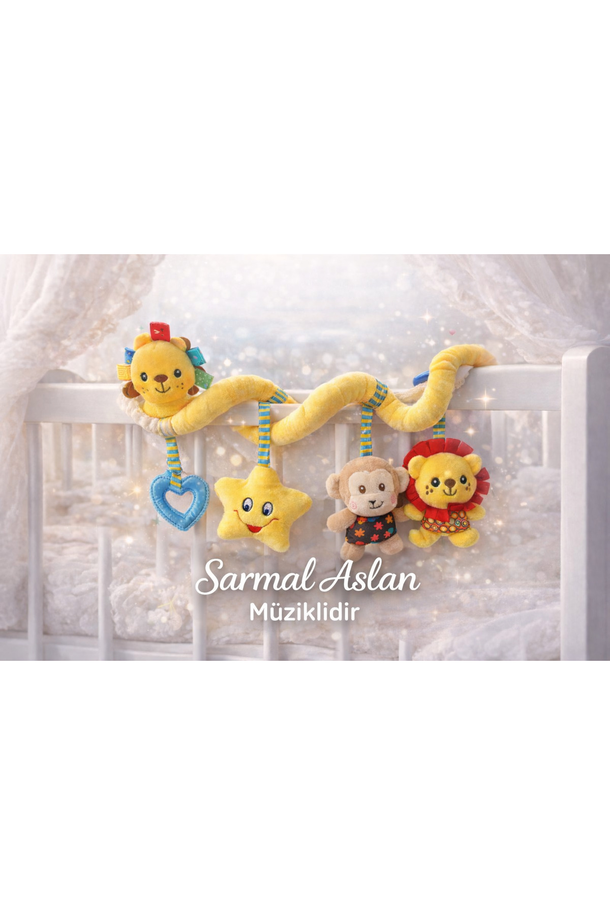 Educational Spiral My Lion Baby Toy – Rattle, Teether, Musical Stroller & Cradle Toy