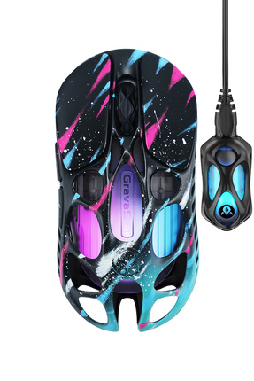 Gravastar Mercury XPro RGB 32K DPI Optik Gaming Mouse+8K Dongle, Kablosuz, Ma...