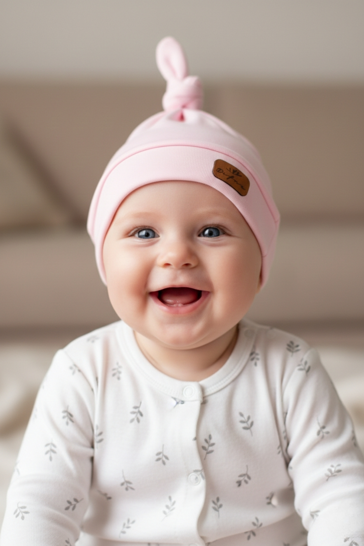 LOGO AKSESUAR Bebek Üstten Bağlamalı Armalı 4'lü Pamuklu Bere fotoğrafı 6 (önizleme)