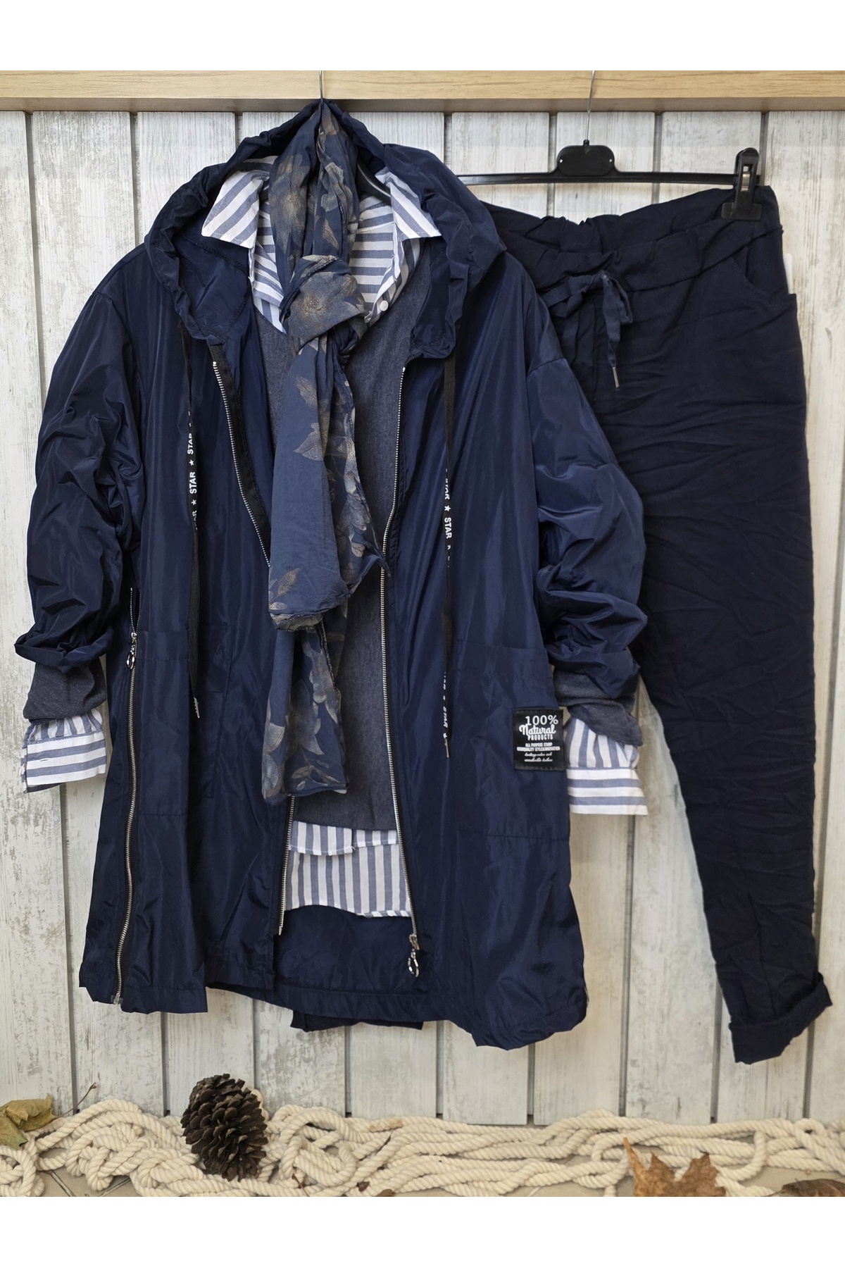 pudubutik  Su Geçirmez İtalyan Yağmurluk Lacivert - Görsel 8