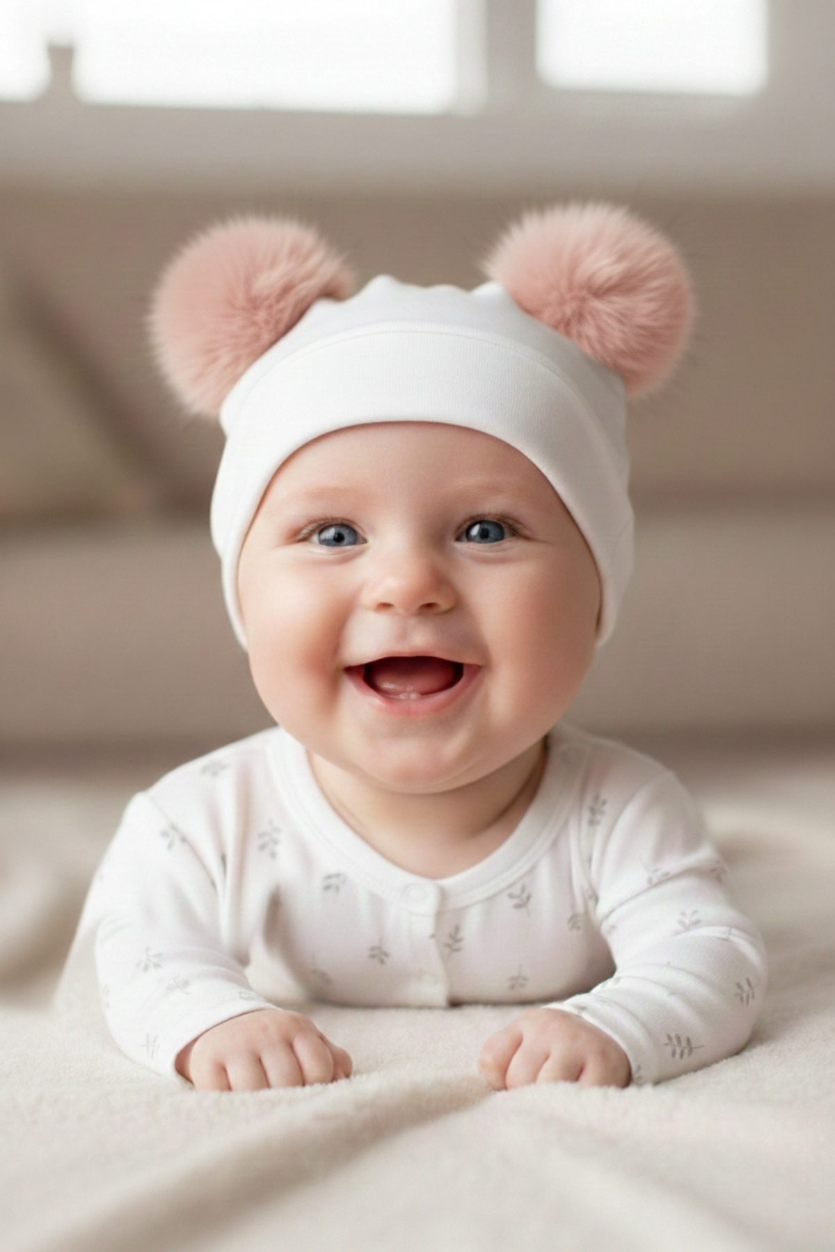 LOGO AKSESUAR Kız Bebek Ponponlu 3'lü Pamuklu Bere fotoğrafı 3 (önizleme)