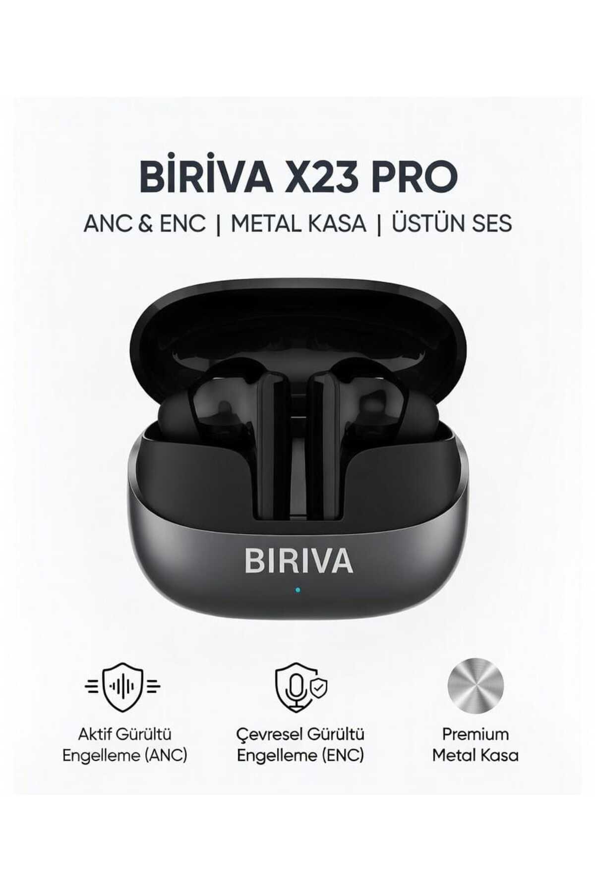X23 Pro Anc-Enc Noise Cancelling Bluetooth Headset Compatible with All Phones (METAL CASE)