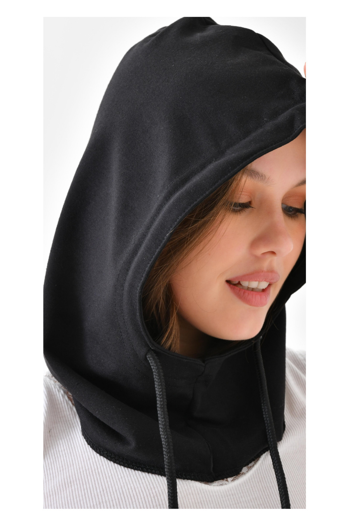 mirach  Kapüşon Şapka Şal Bere Başörtü Termal Kafalık Başlık Sıcak Tutan Spor Başlık Boyunluk Kordonlu - Görsel 3