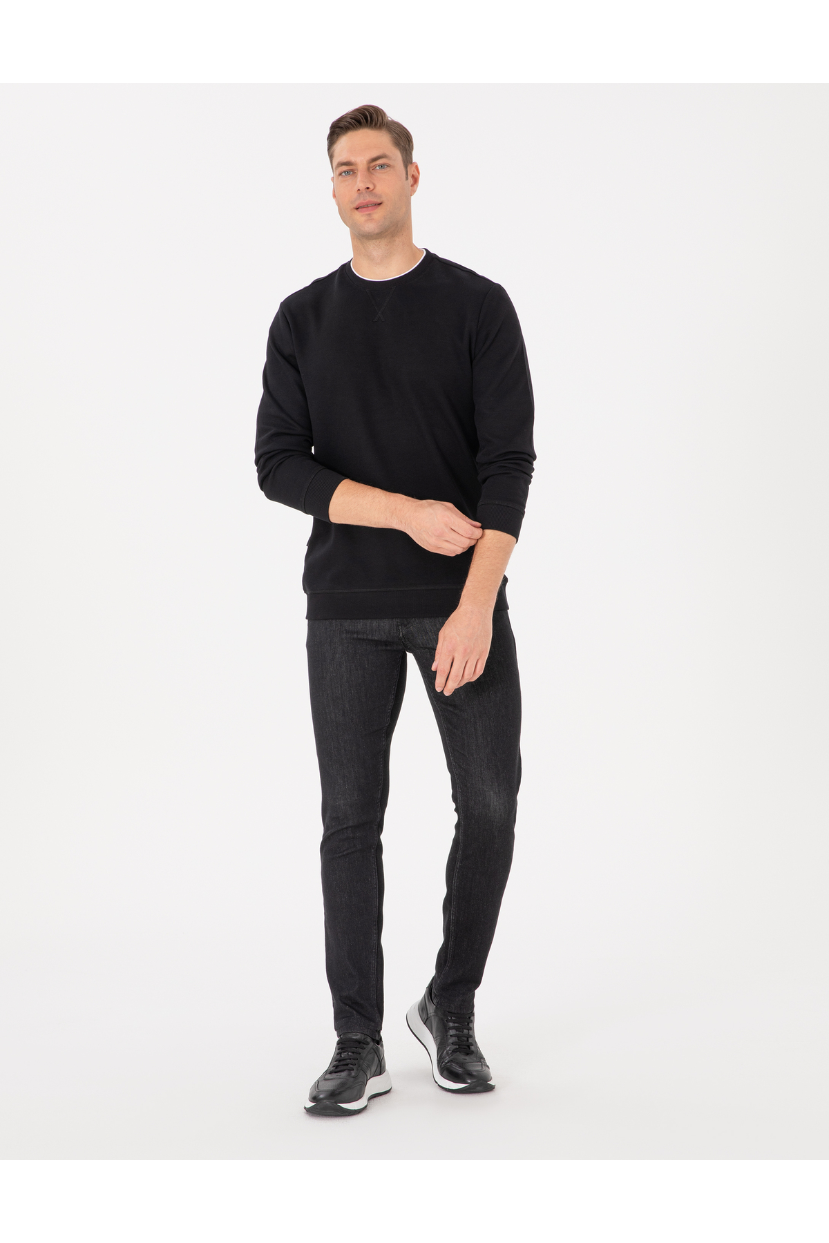 Pierre Cardin Siyah Regular Fit Sweatshirt 50311649-VR046 görsel 4