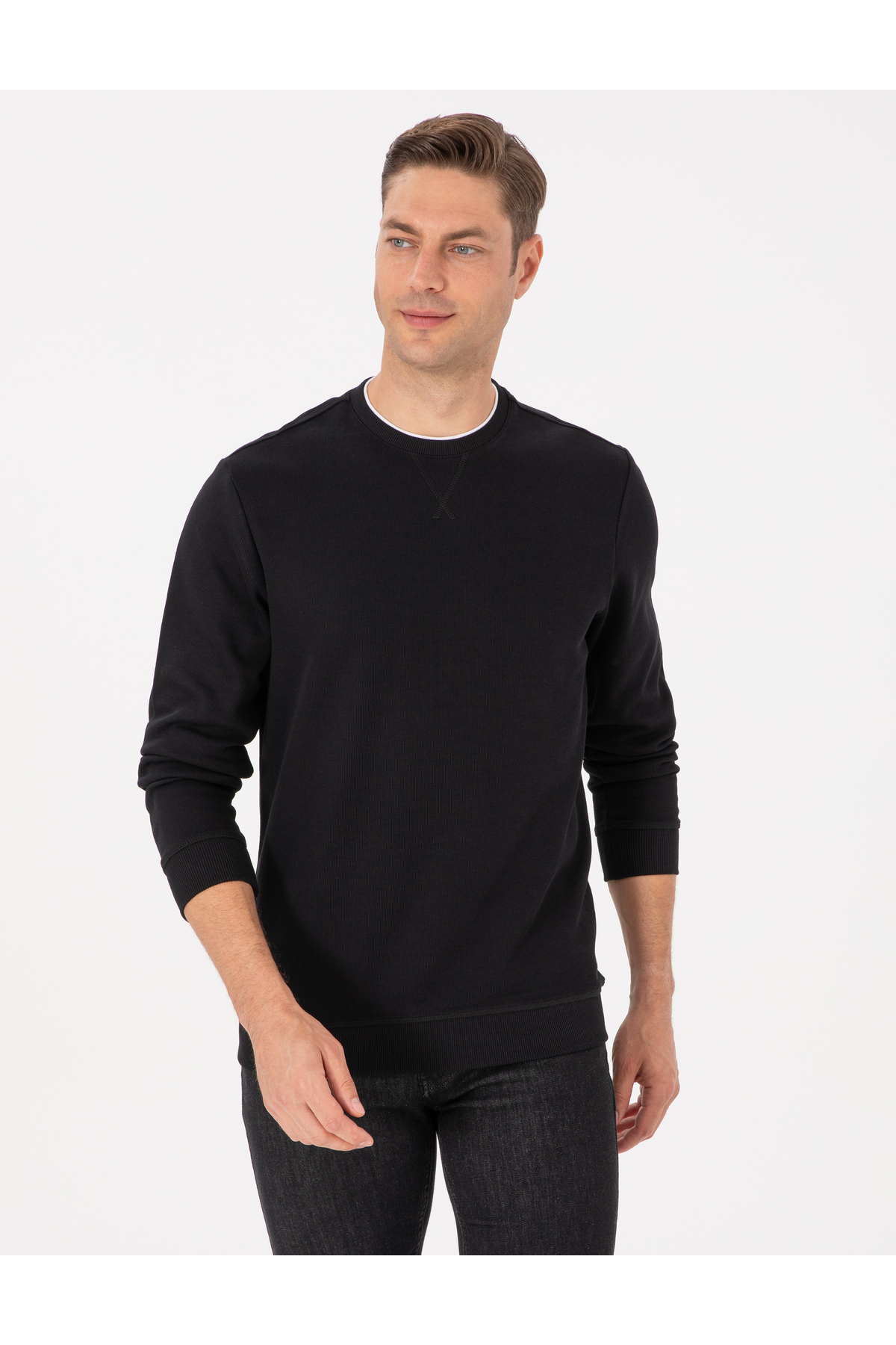 Pierre Cardin Siyah Regular Fit Sweatshirt 50311649-VR046 görsel 3