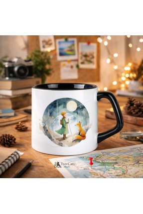 two cats studio Küçük Prens Temalı Minimal Tasarım Premium Hediyelik Kupa Bardak