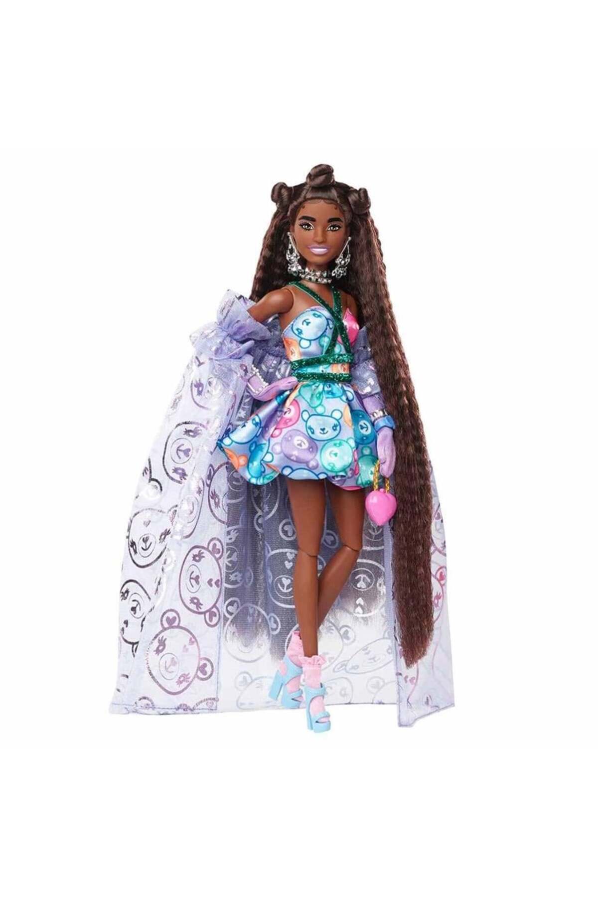 Barbie Extra Fancy Mor Kostümlü Bebek HHN13 fotoğrafı 4 (önizleme)