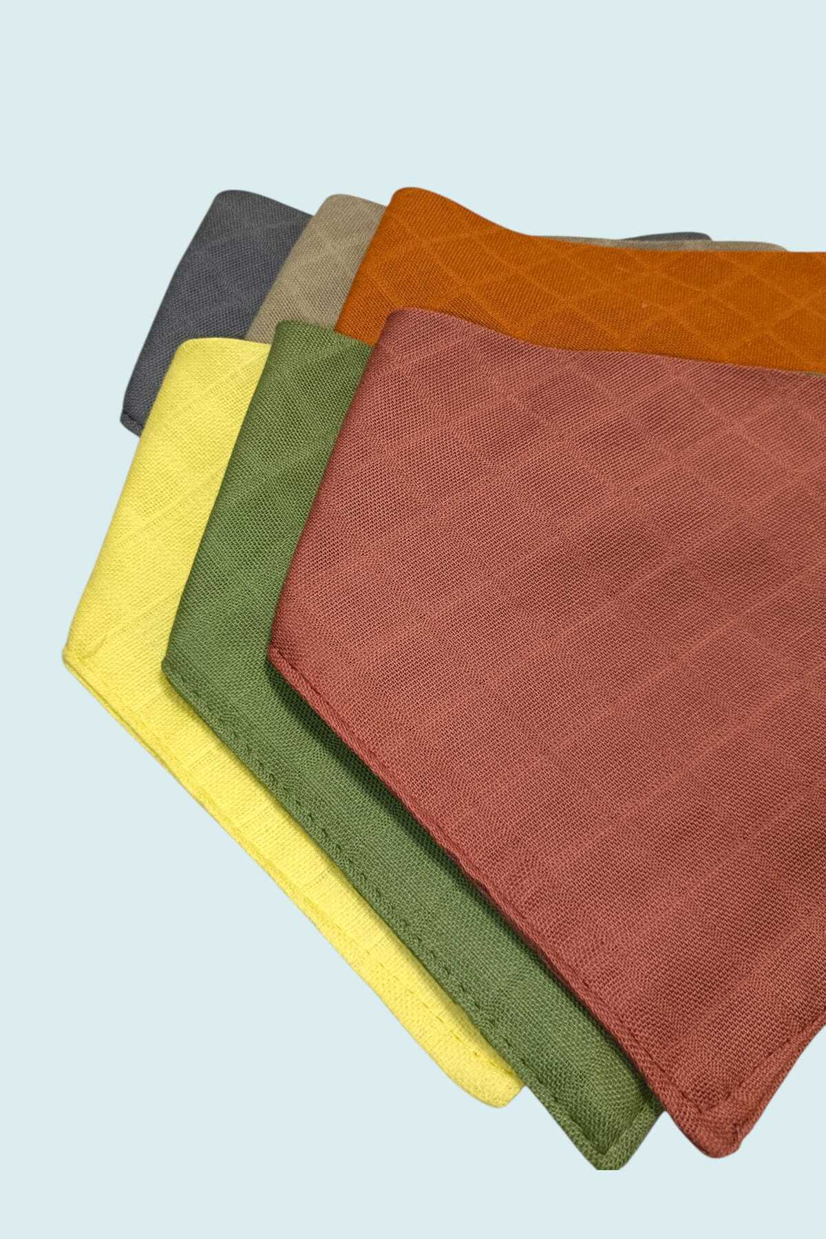 sağel %100pamuk 6li Müslin Yakalık Mama Önlüğü Çift Katlı Iki Çıtçıtlı Unisex Doğu Fular,salya Önlüğü) fotoğrafı 3 (önizleme)