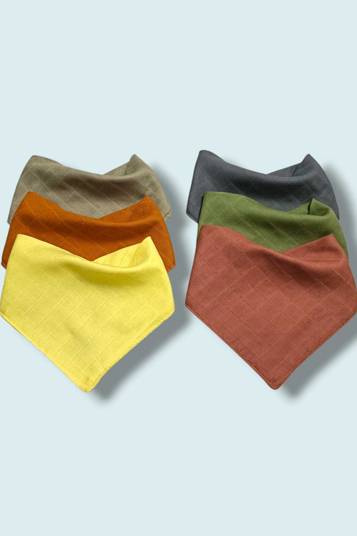 sağel %100pamuk 6li Müslin Yakalık Mama Önlüğü Çift Katlı Iki Çıtçıtlı Unisex Doğu Fular,salya Önlüğü) fotoğrafı 5 (önizleme)