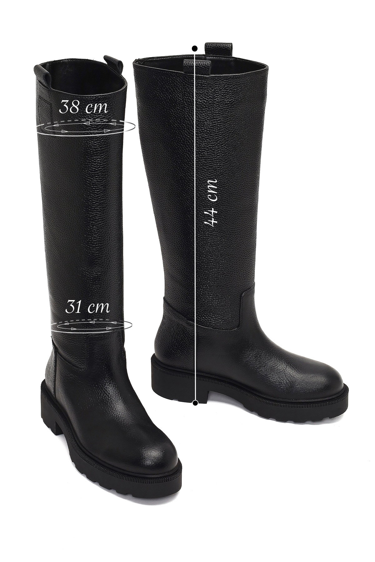 Derimod  Kadın Siyah Kalın Tabanlı Deri Çizme 25WFD1893FT - Görsel 4