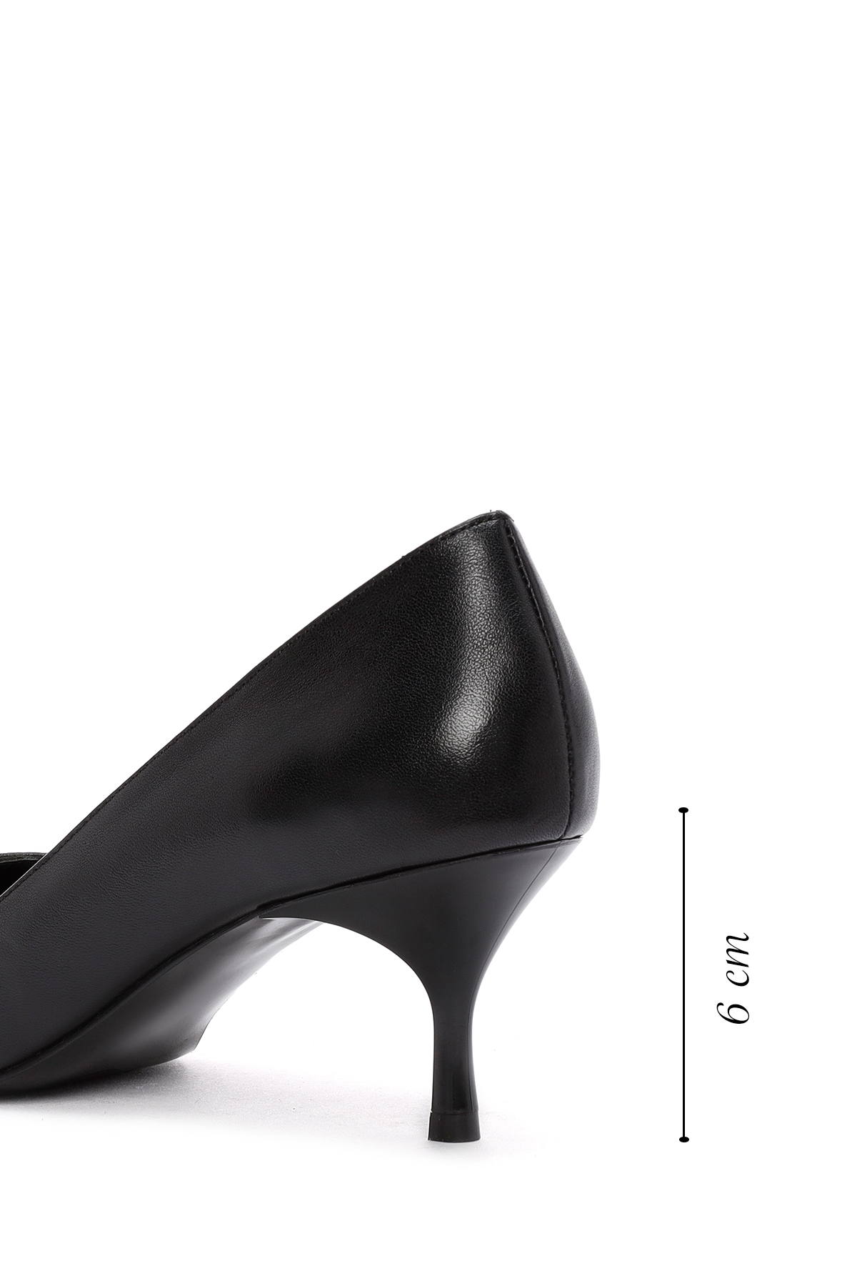 Derimod  Kadın Siyah Kısa İnce Topuklu Deri Ayakkabı 25AFD130118 - Görsel 2