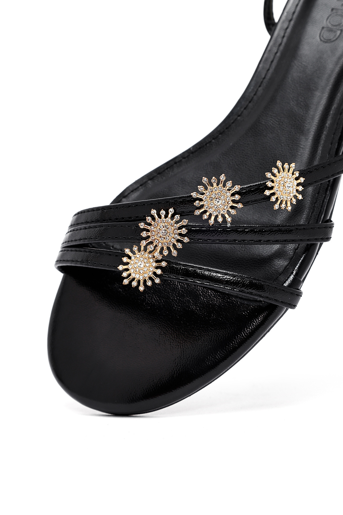 Derimod  Kadın Siyah Bilekten Tokalı Taşlı Sandalet 25SFE481132 - Görsel 8