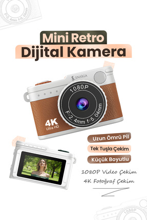 EN SİGA Mini 4K Dijital Kamera 1080P Video Çekim Fotoğraf Makinesi IPS Ekranl...