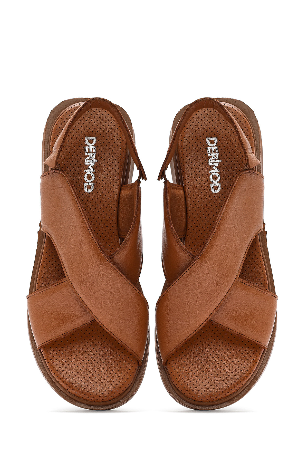 Derimod  Kadın Taba Lastikli Hakiki Hakiki Deri Sandalet 25SFD362118 - Görsel 7