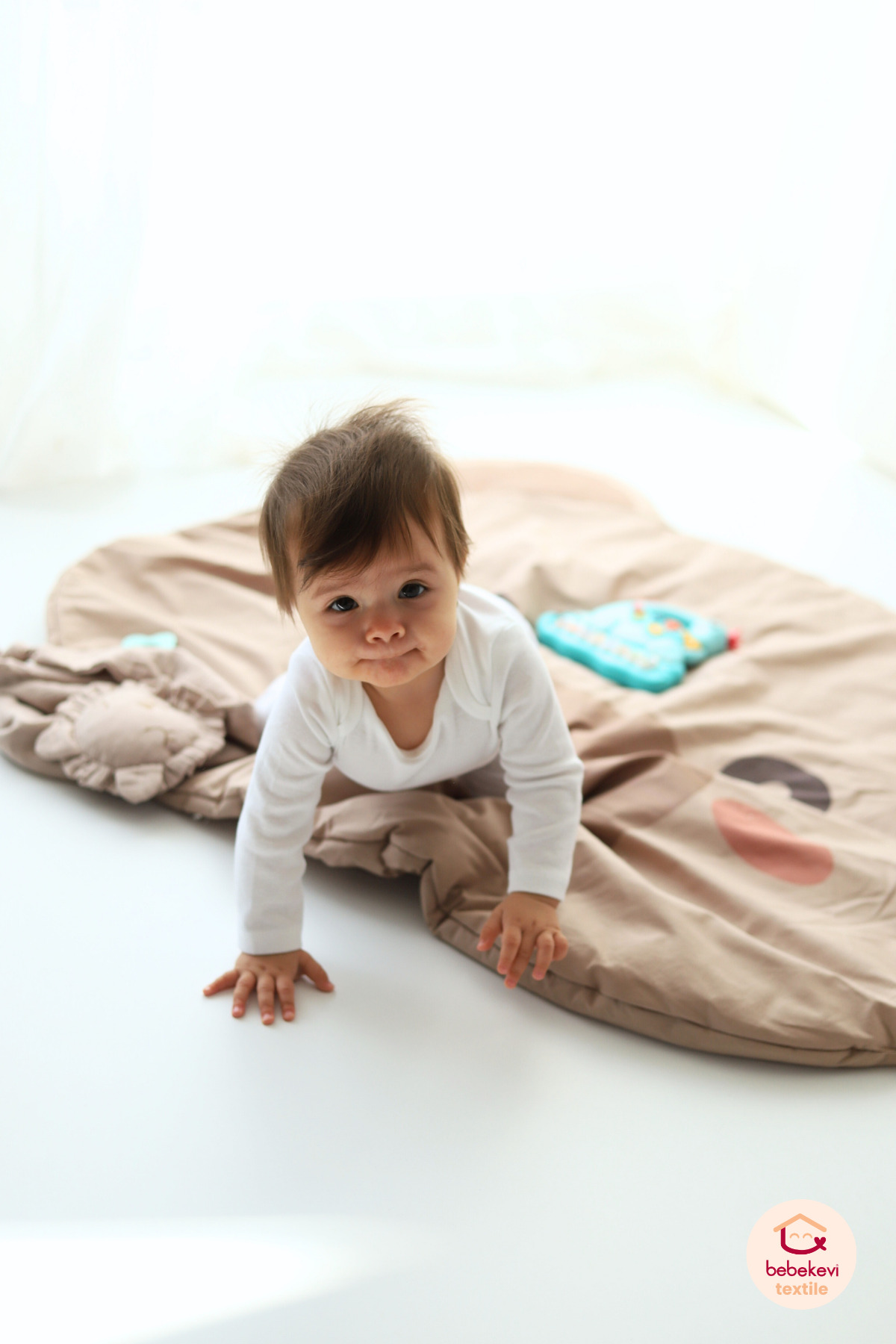 Bebekevi %100 Pamuk Bebek Çocuk Oyun Halısı Çocuk Oyun Matı , Yenidoğan Emekleme Pedi,Aktivite Oyun Matı fotoğrafı 4 (önizleme)