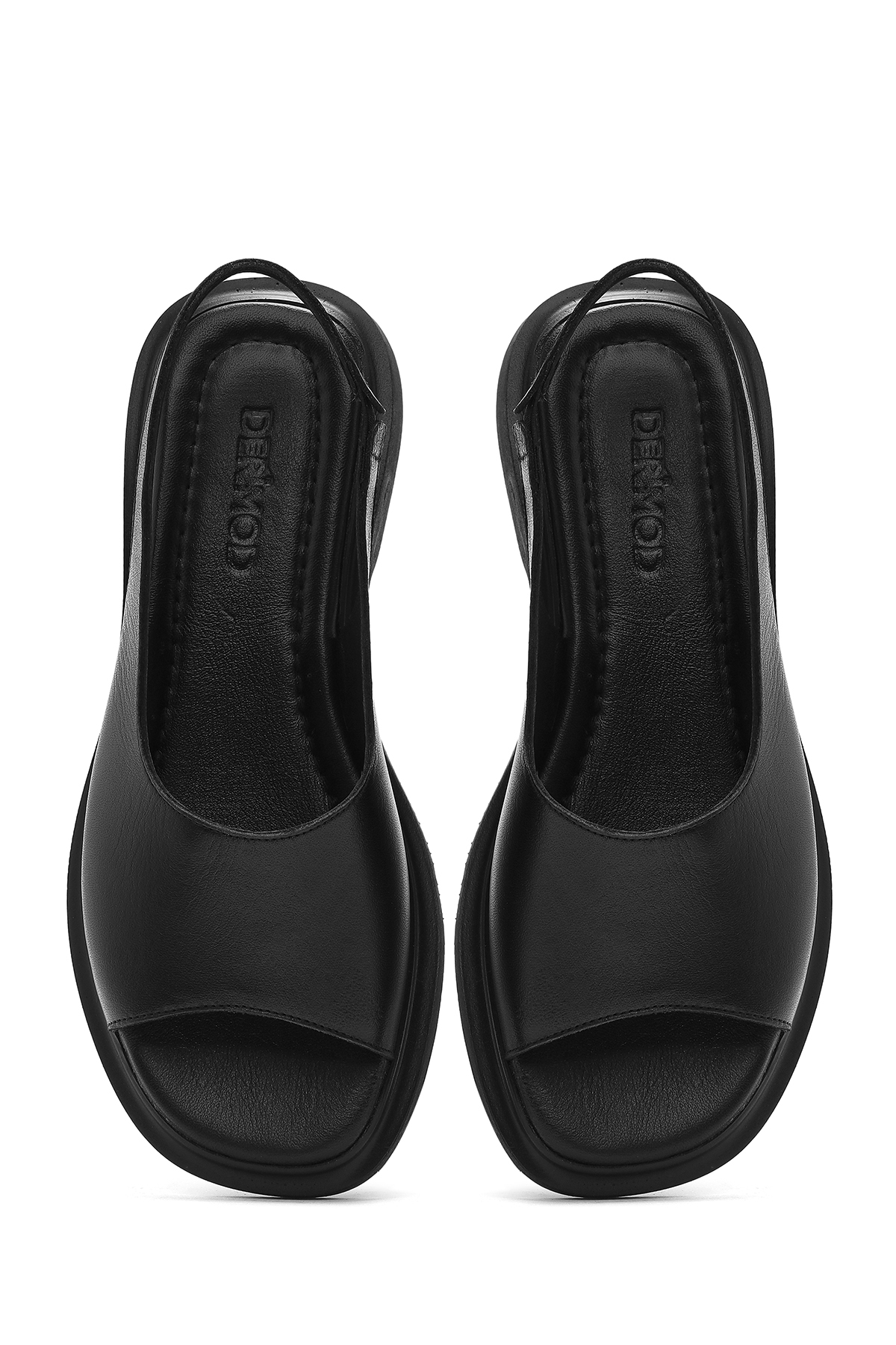 Derimod  Kadın Siyah Hakiki Hakiki Deri Sandalet 25SFD363218 - Görsel 7