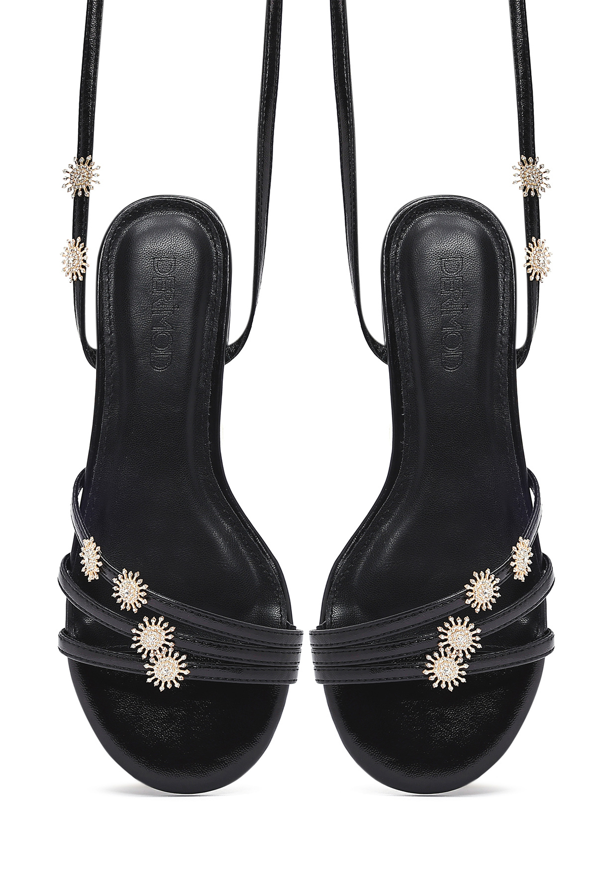 Derimod  Kadın Siyah Bilekten Tokalı Taşlı Sandalet 25SFE481132 - Görsel 7