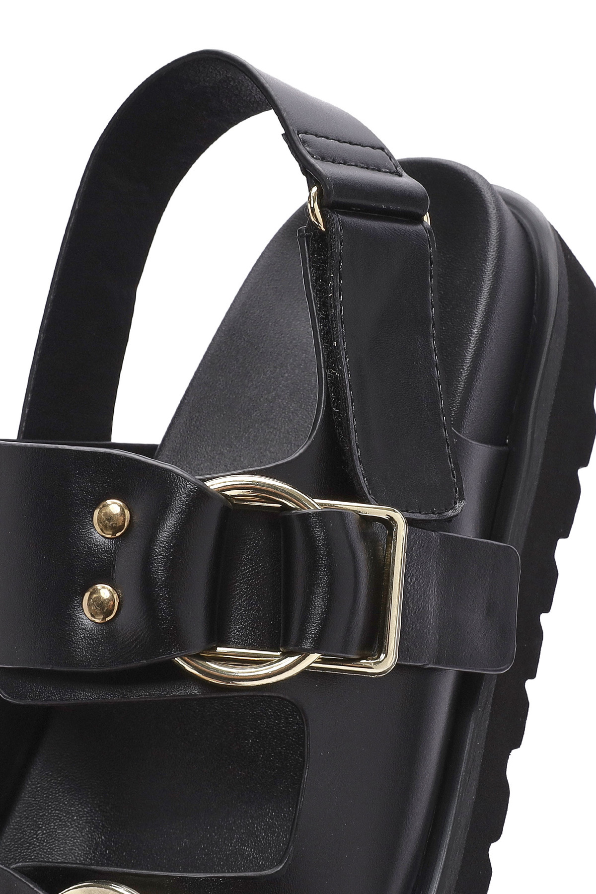 Derimod  Kadın Siyah Bantlı Kalın Tabanlı Sandalet 25sfe401518 - Görsel 8