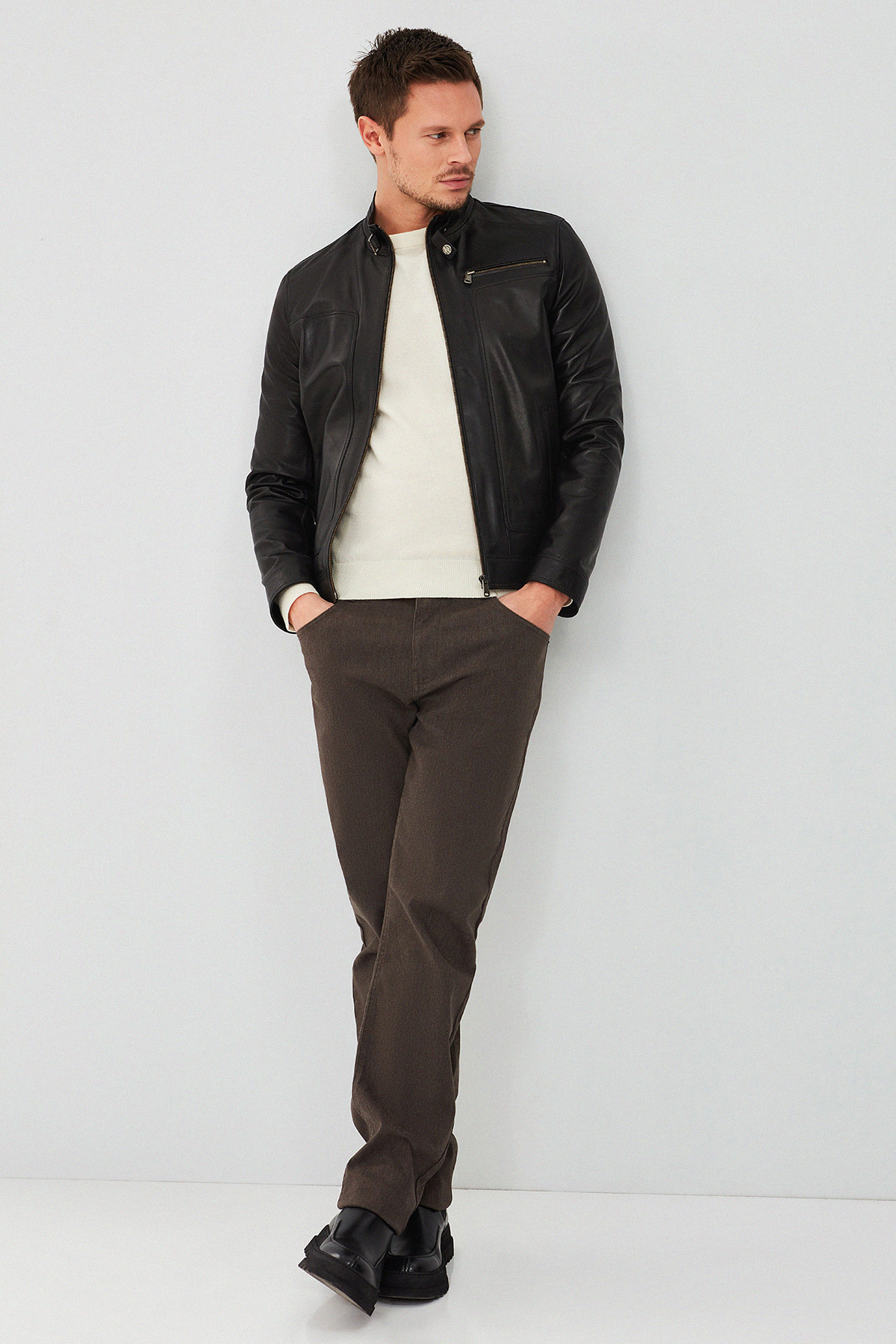 Derimod  Felibe Erkek Siyah Deri Ceket 22WGE64321M - Görsel 5
