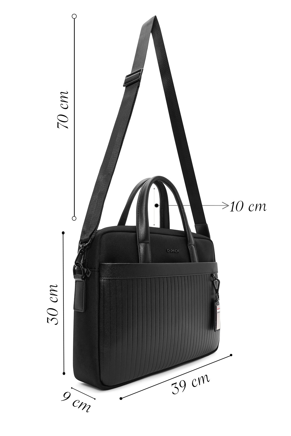 Derimod  D-Pack Erkek Siyah Uzun Askılı Kumaş Evrak Çantası 24WBD30136F - Görsel 2