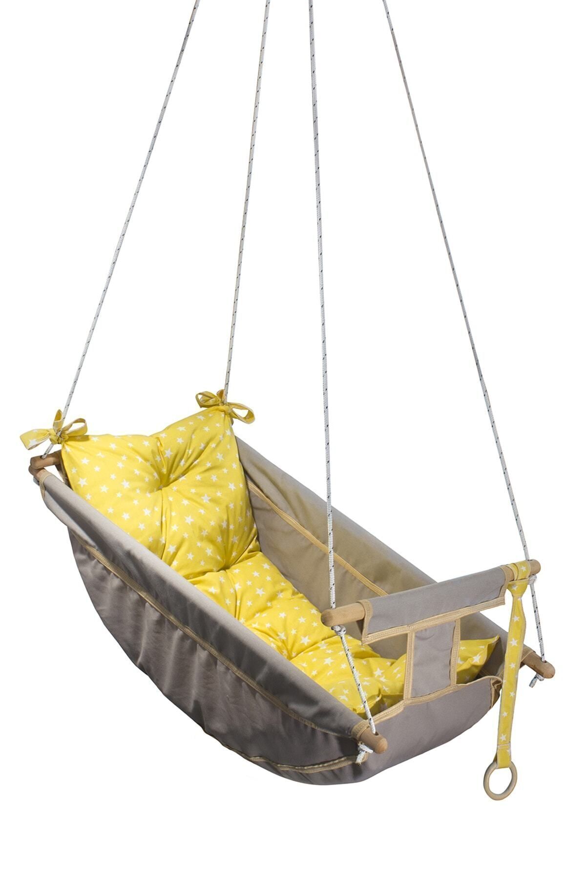 Bundeba Kids Gri Bebek Uyku Salıncağı Çocuk Ahşap Hamak Beşik Salıncak Minderli Yatak Seti fotoğrafı 6 (önizleme)