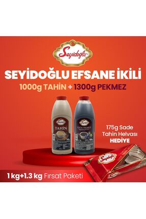 Seyidoğlu Efsane İkili – Doğal Enerji Paketi (1 kg Tahin + 1300 g Üzüm Pekmezi)