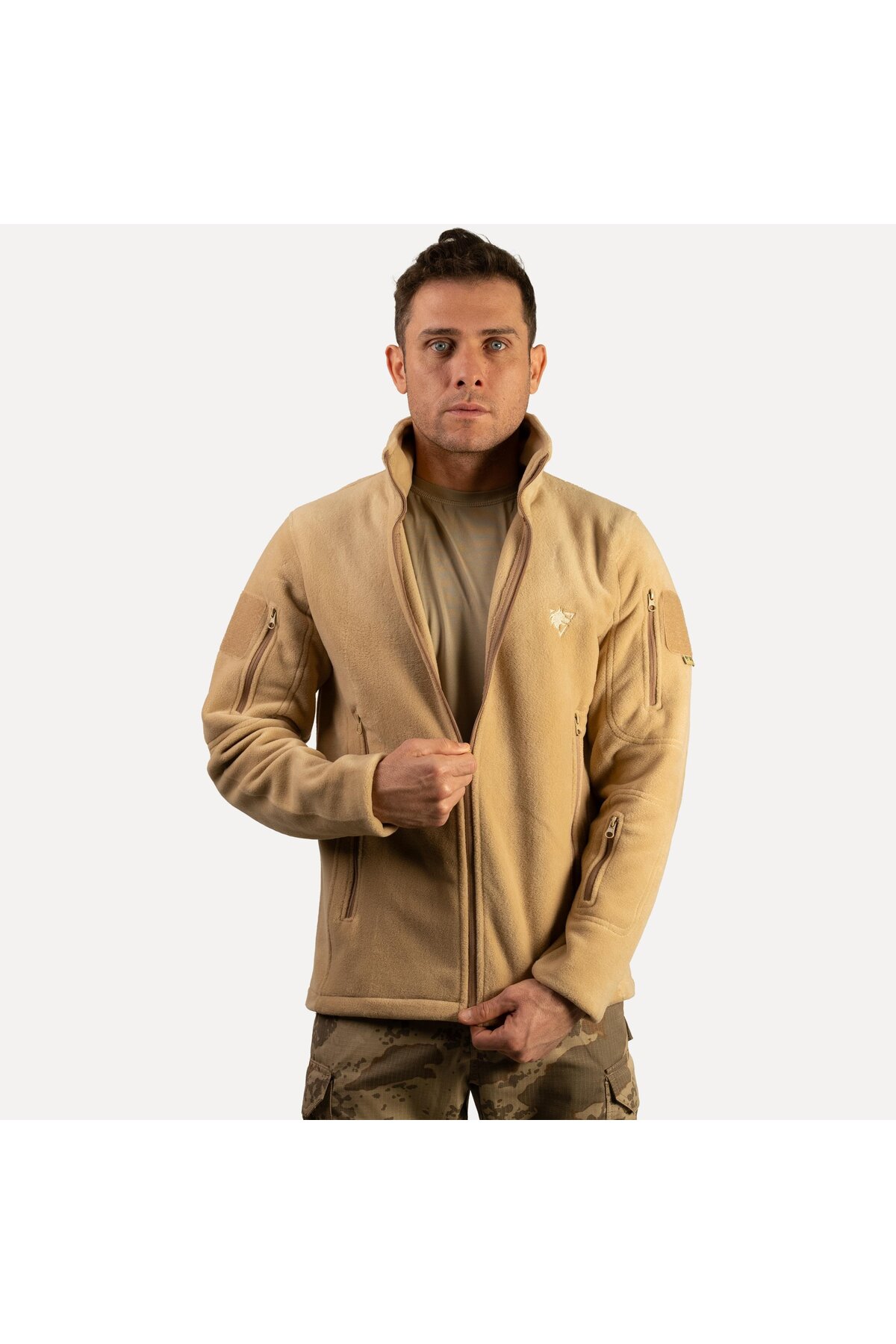 Tam Fermuarlı Taktik Polar Ceket 2011 Bej 5 Cepli Outdoor Polar — رنگارنگ TXBD80EE401210 — تصویر 3 از 8