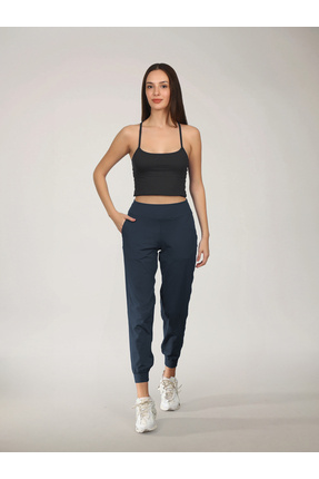 RARE SEASON Ultra Yumuşak Kadın Çift Cepli Yüksek Belli Antrasit Jogger Eşort...