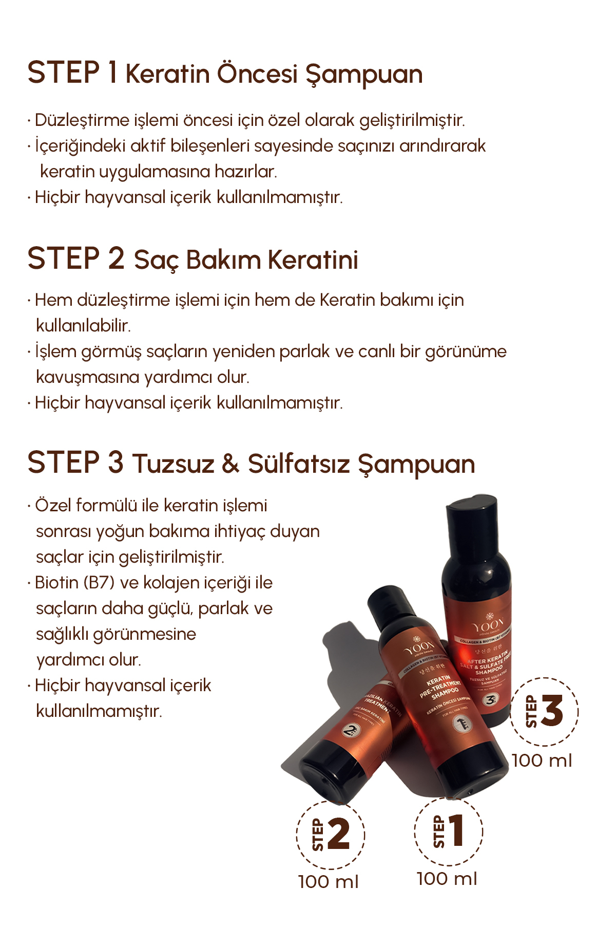 Brezilya Fönü, Saç Düzleştirme & Keratin Botoks, Güçlendirici Ve Besleyici Evde Keratin Bakım Seti — Y-834 — تصویر 4 از 9