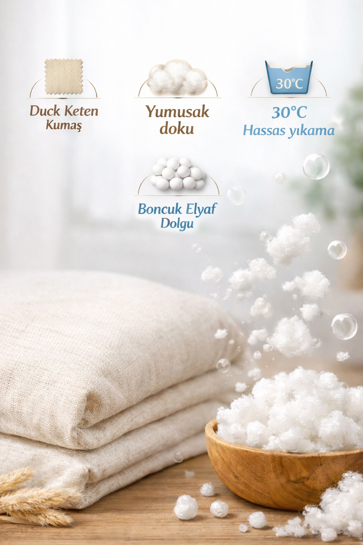 Genel Markalar Bebek & Çocuk Odası Uçan Balon Dekoratif Yastık Bej, Dekoratif Duvar Balon Bej Soft fotoğrafı 3 (önizleme)