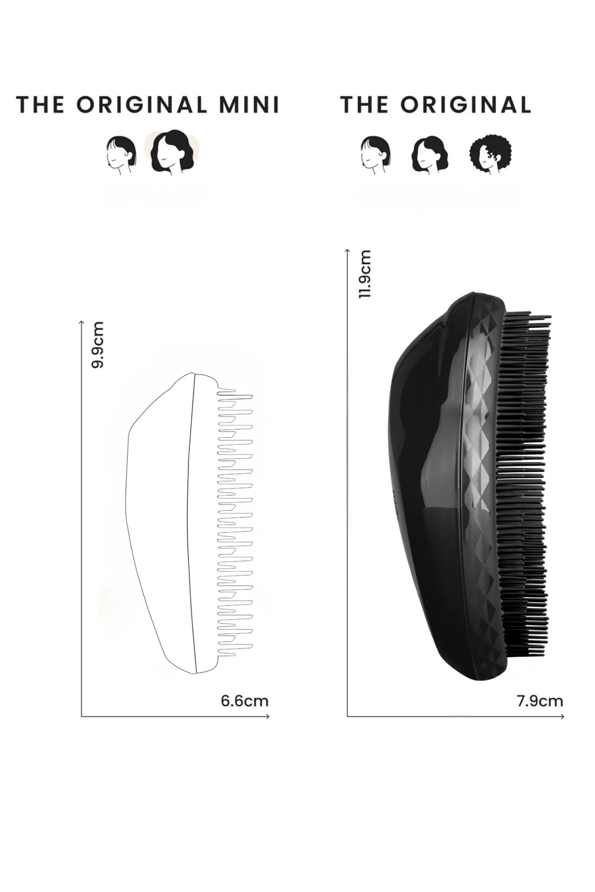Original Panther Black Düz-Kıvırcık Saçlar için Saç Fırçası-Tarak — مشکی 5060173370015 — تصویر 6 از 6