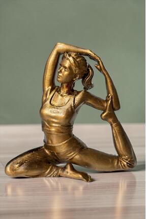 DENGE Yoga Yapan Kadın Biblo – Kral Güvercin Pozu Dekoratif Obje -12cm