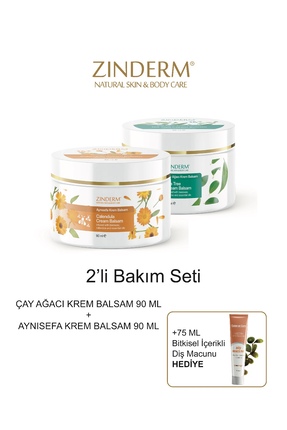 zinderm Çay Ağacı Yağı Kremi Balsamı ve Aynısefa Yağı Kremi Balsamı 90ml