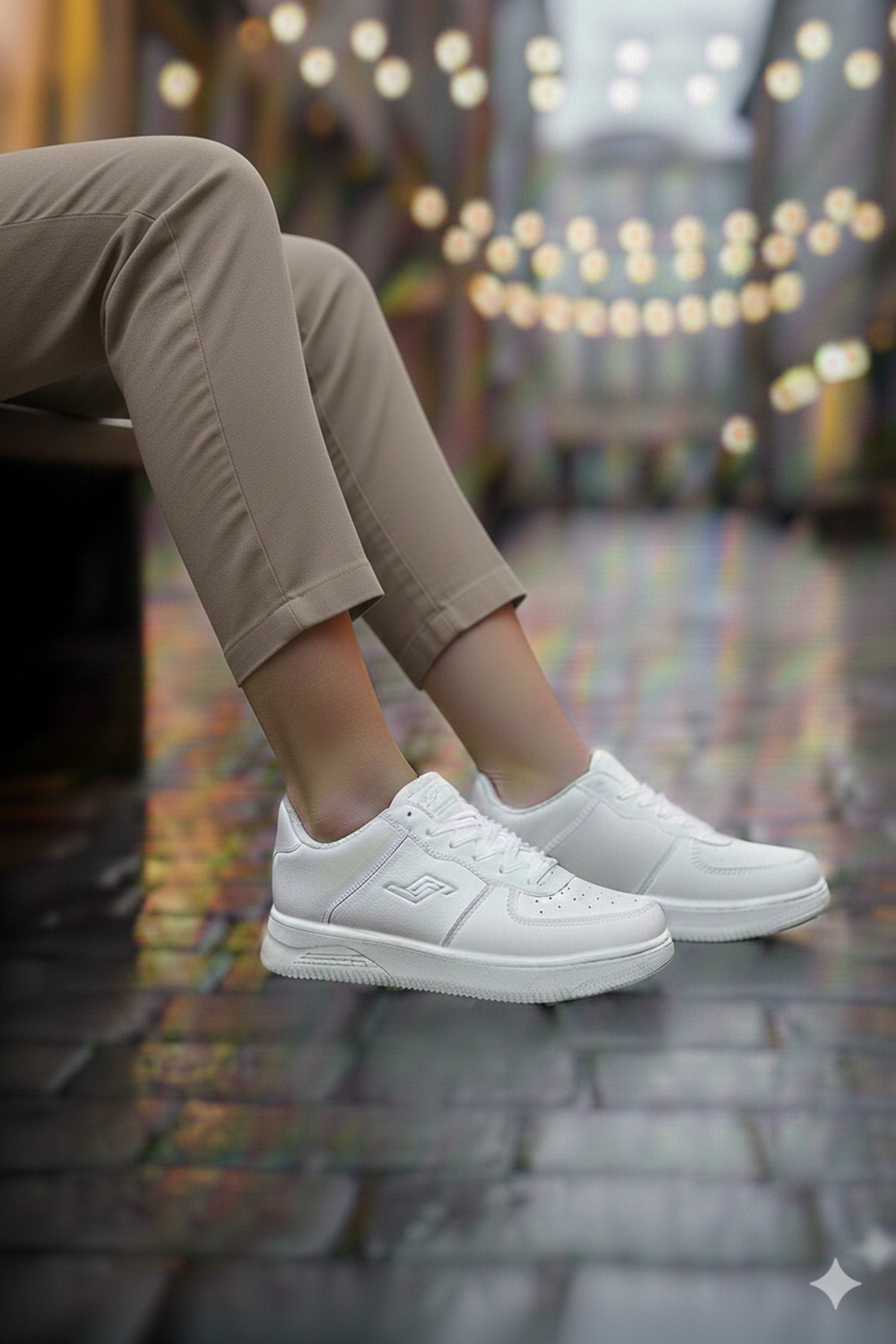 퀘 Jump 22233 Unisex Beyaz Ortopedik Rahat Günlük Koşu Yürüyüş Spor