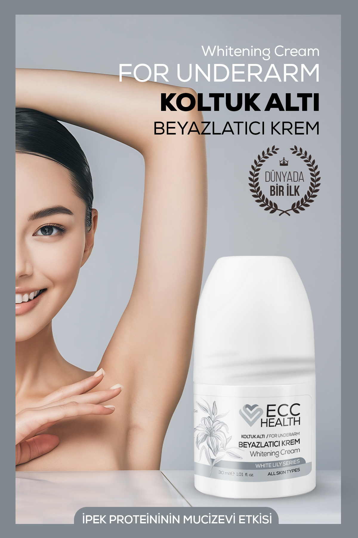 Ecc HEALTH Koltuk Altı Beyazlatıcı Krem, Kararma Karşıtı, Cilt Beyazlatıcı Bakım Kremi 30 ml — ECCWHITEGEL1