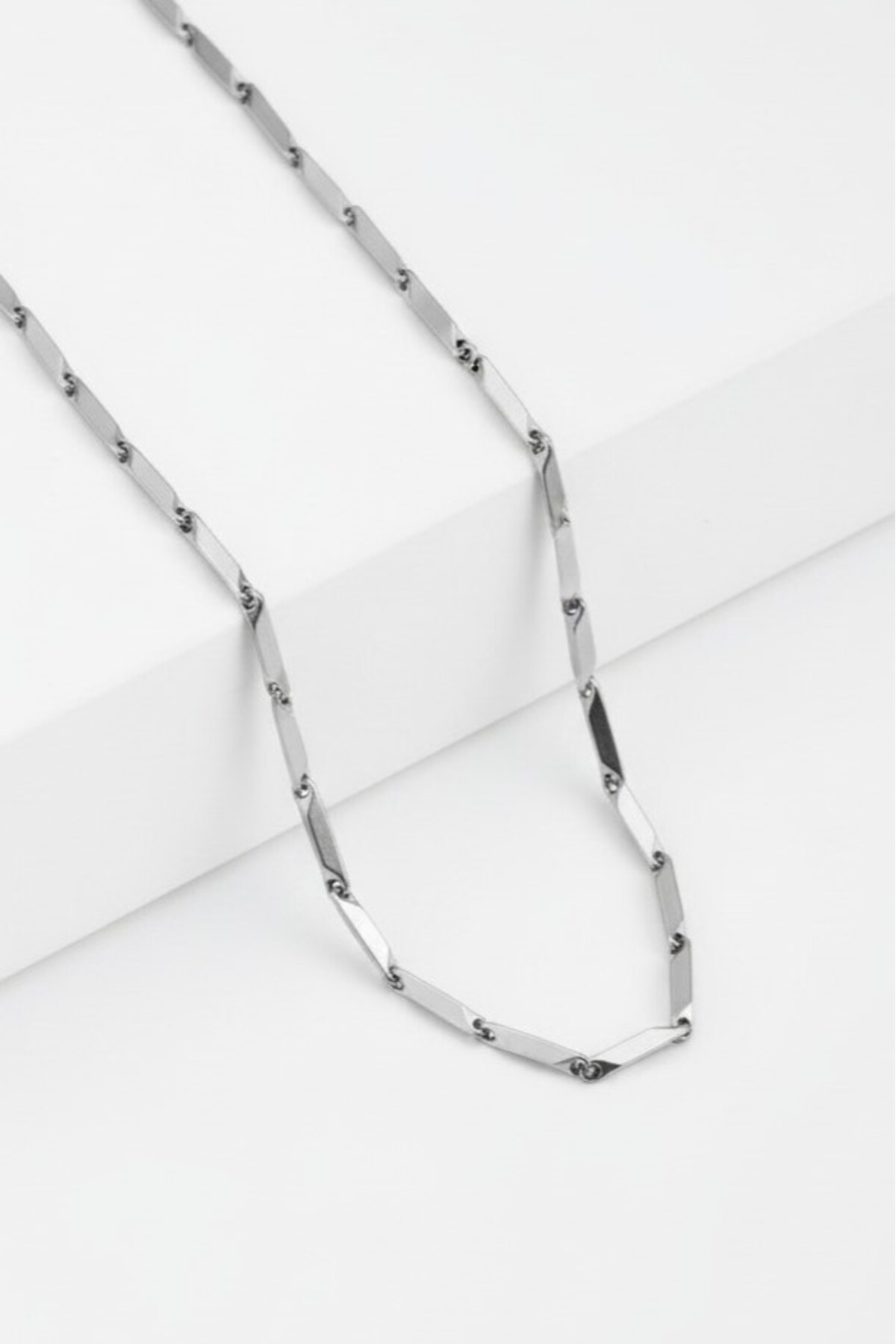 Men's Cube Triangle Model Steel Necklace