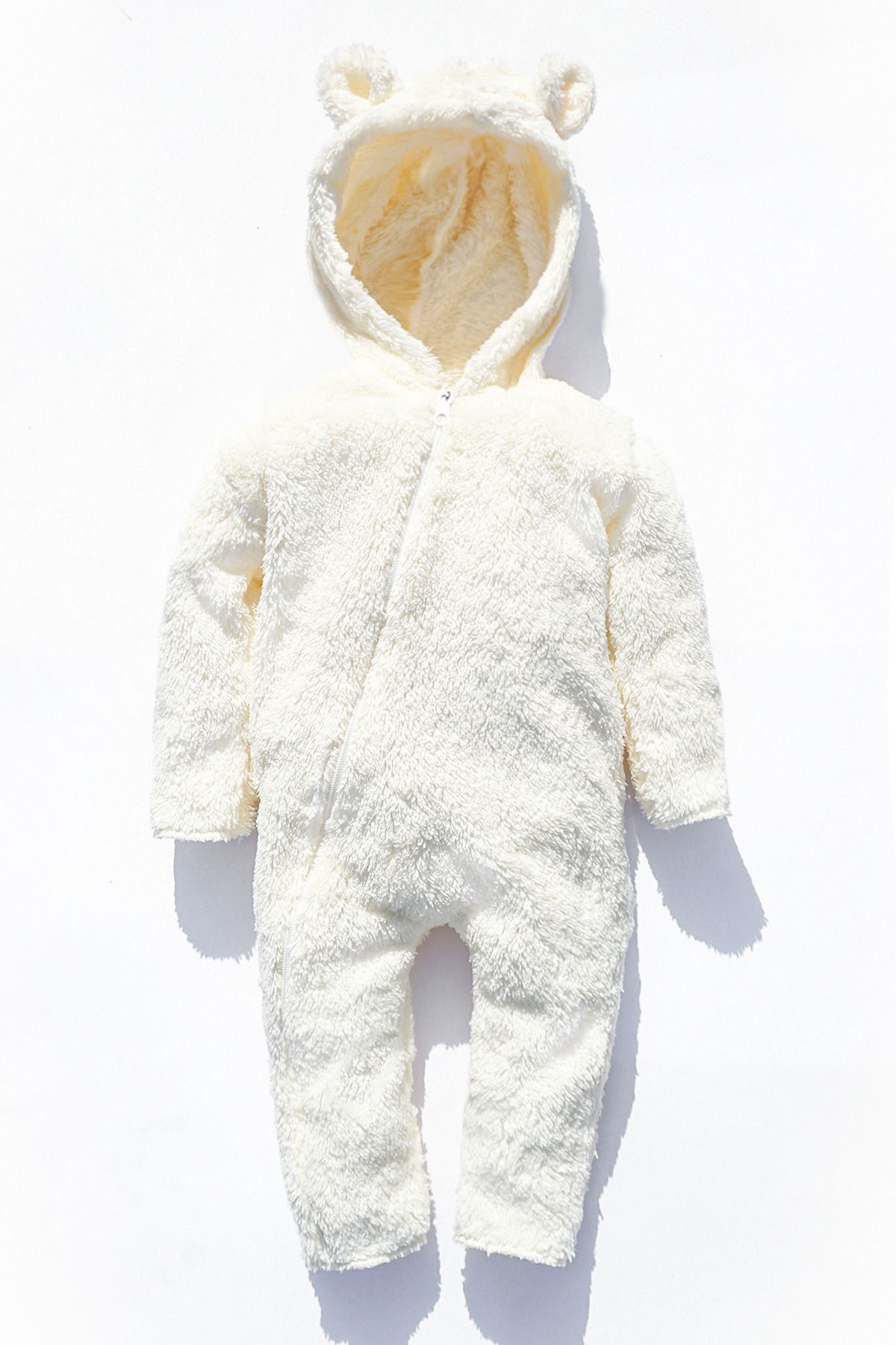 ipek atlas Erkek Kız Bebek Peluş Fermuarlı Uzun Kollu Kışlık Tulum fotoğrafı 2 (önizleme)