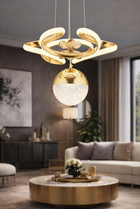 İstanbul Avize Dreon 3 Renk Gold Ledli Modern Avize