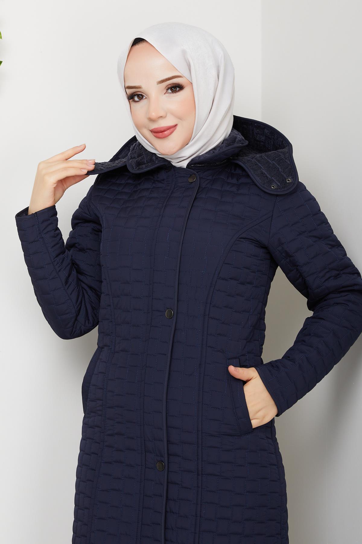 ESLEMNUR  110CM İÇİ VELBOALI KAPİTONE MONT - Görsel 6