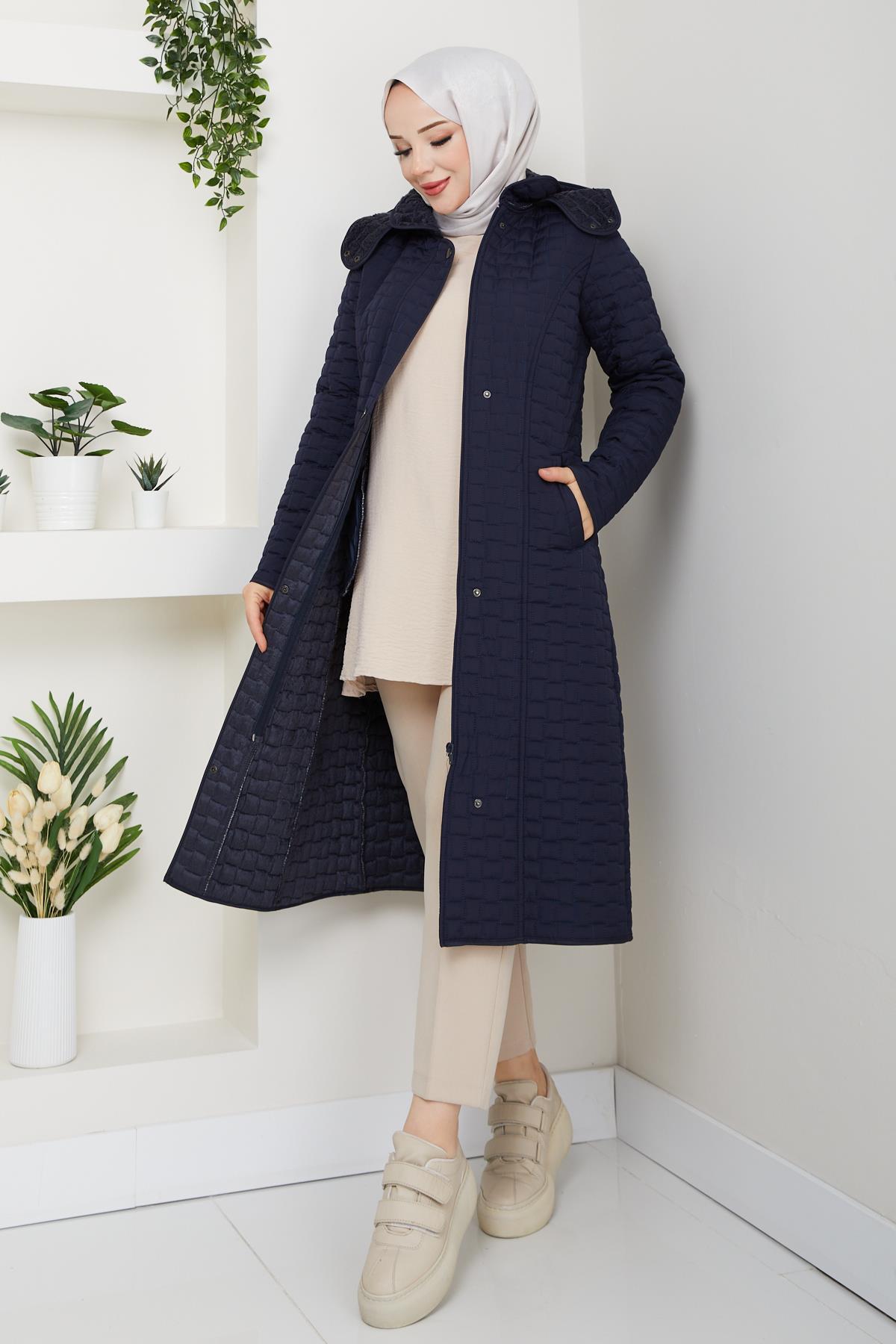 ESLEMNUR  110CM İÇİ VELBOALI KAPİTONE MONT - Görsel 3