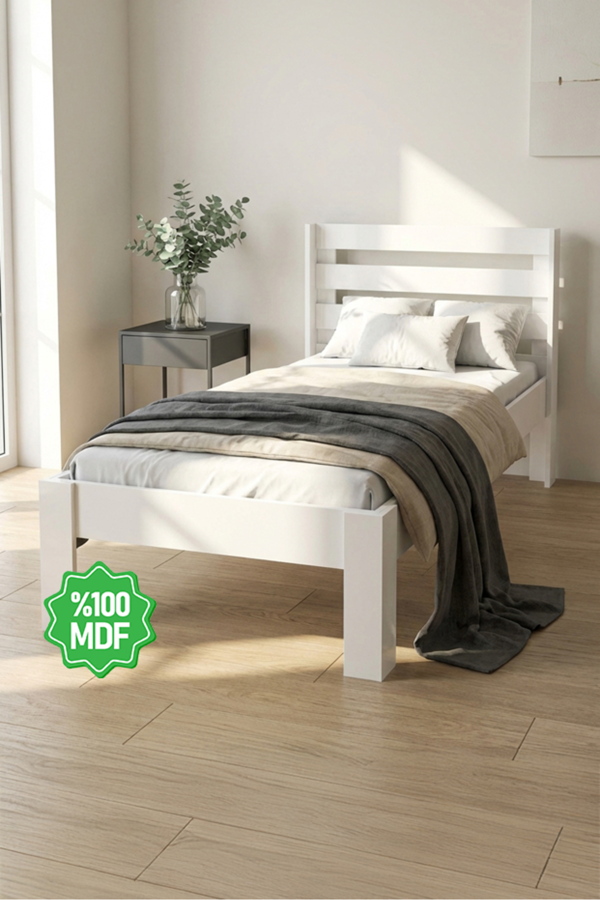 Tiwiti Mdf Still Single White Mdf Young Bedstead Msty-1 90x190 Bed Compatible