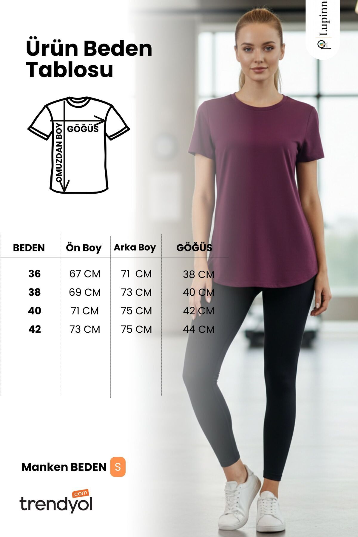 Kübra Tekstil Kadın Bordo Sporcu Tişörtü Nefes Alabilir Hızlı Kuruyan Rahat Kesim Fitness Yoga Tişört-Tshirt görsel 7