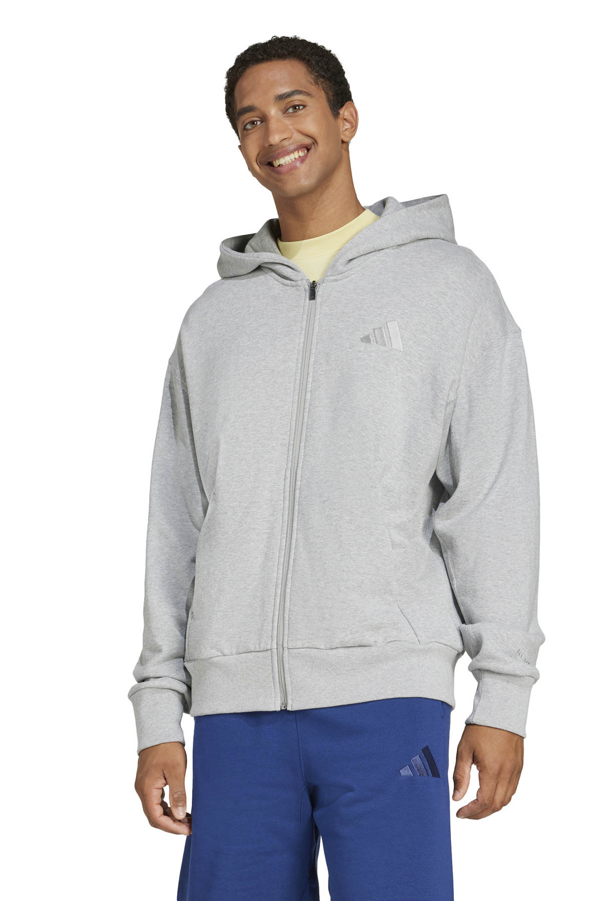 adidas M A SZN FT FZ GRI Erkek Fermuarlı Sweatshirt