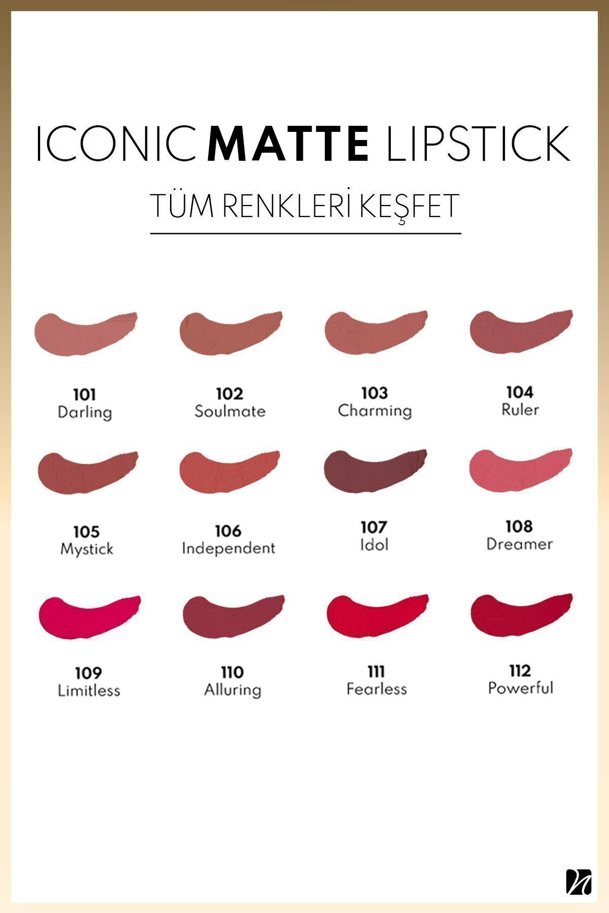 Iconic Matte Lipstick Kalıcı Mat Ruj 112 Powerful - Kırmızı — قرمز LST ICONIC MATTE — تصویر 6 از 8