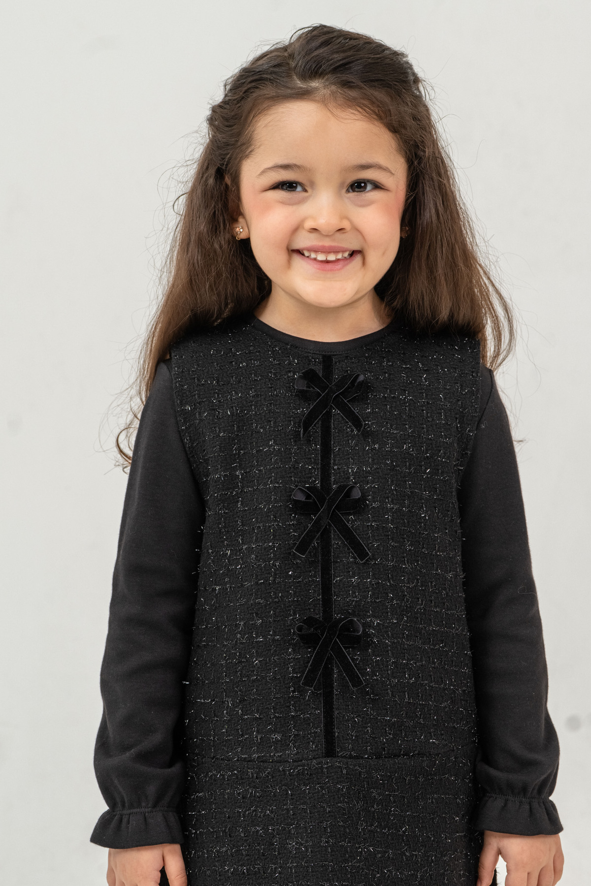 Minoviababykids Kız Bebek Çocuk Tüvit Elbise ve Uzun Kollu Badi Takımı fotoğrafı 2 (önizleme)